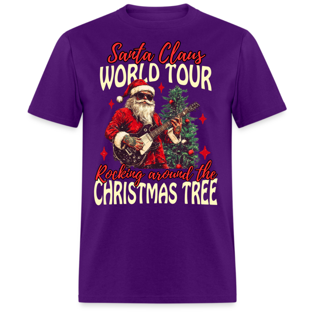 SANTA CLAUS WORLD TOUR ROCKING AROUND THE CHRISTMAS TREE UNISEX SHIRT