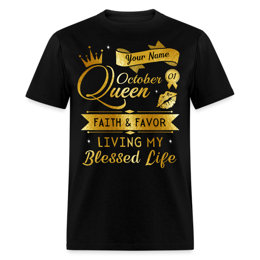 PERSONALIZABLE OCTOBER FAITH AND FAVOR UNISEX SHIRT - black