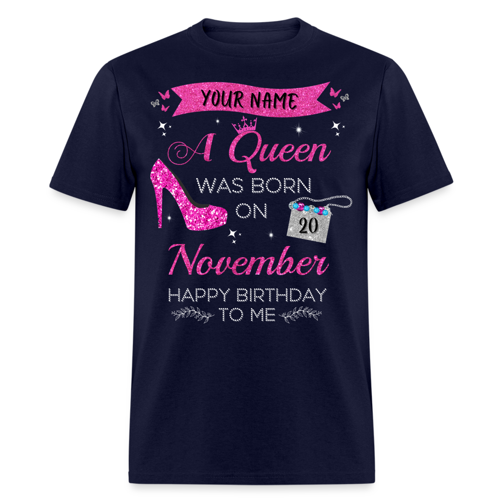 PERSONALIZABLE NOVEMBER QUEEN SHIRT - navy