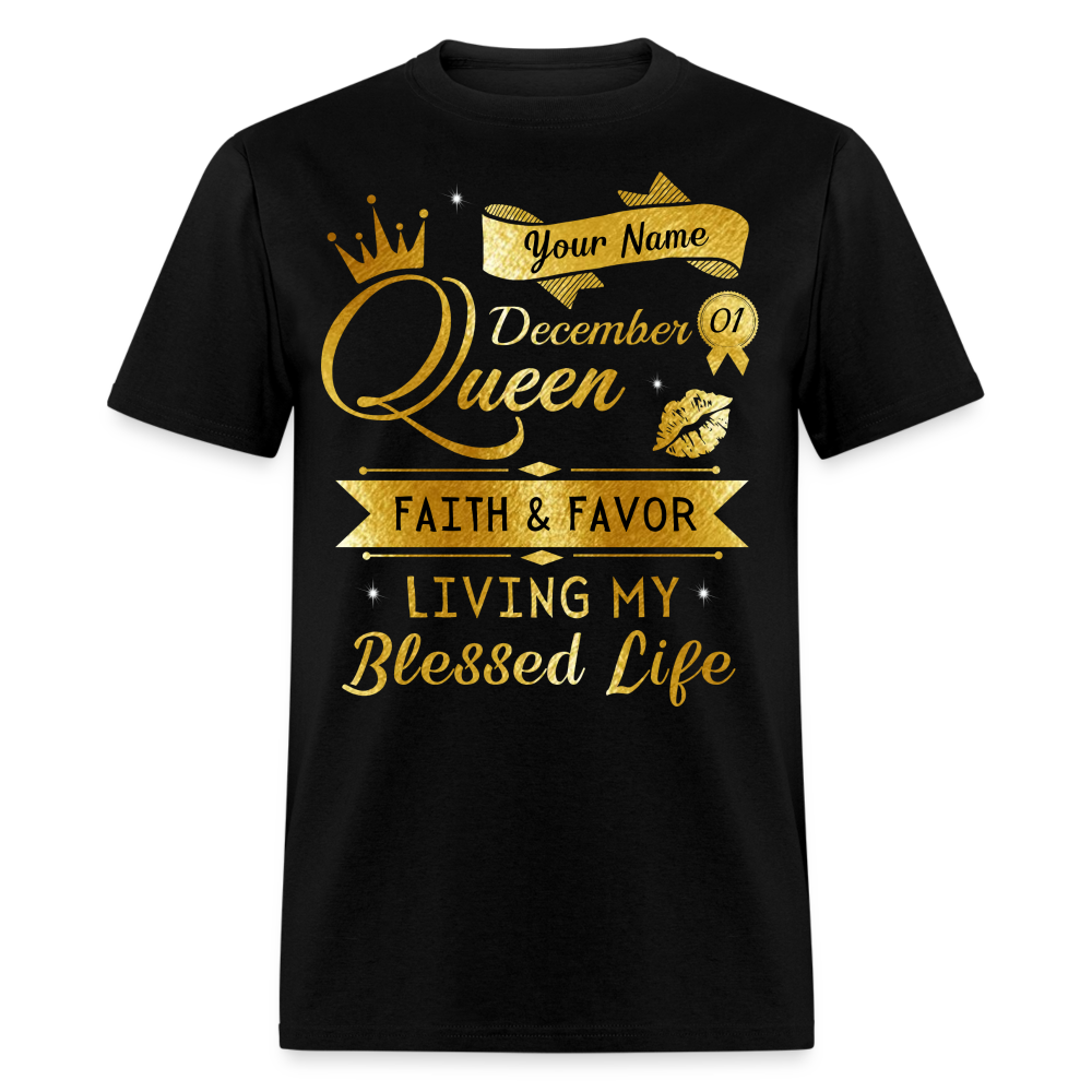 PERSONALIZABLE DECEMBER FAITH AND FAVOR UNISEX SHIRT - black