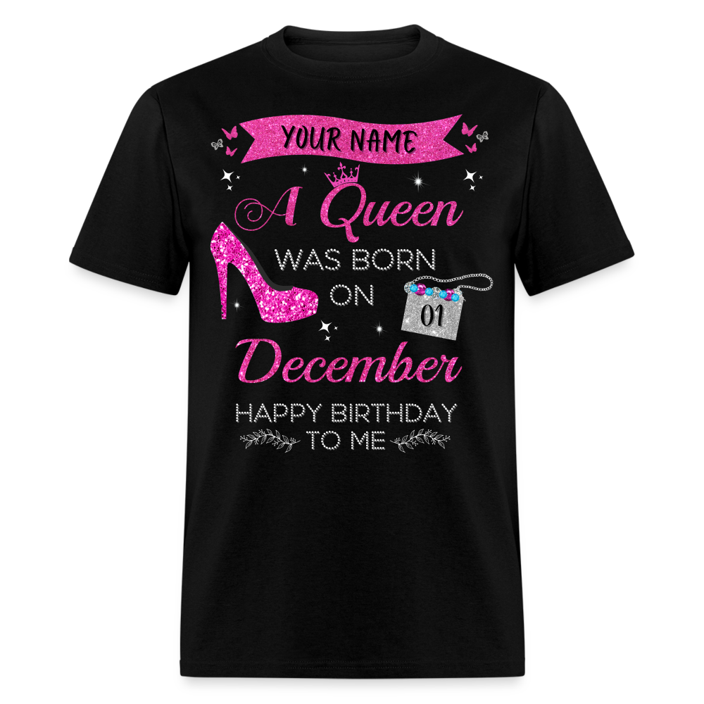 PERSONALIZABLE DECEMBER QUEEN SHIRT - black