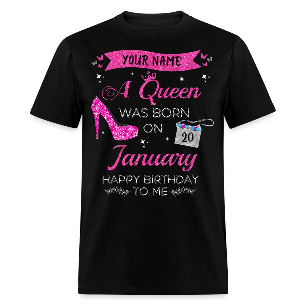 PERSONALIZABLE JANUARY QUEEN SHIRT - black