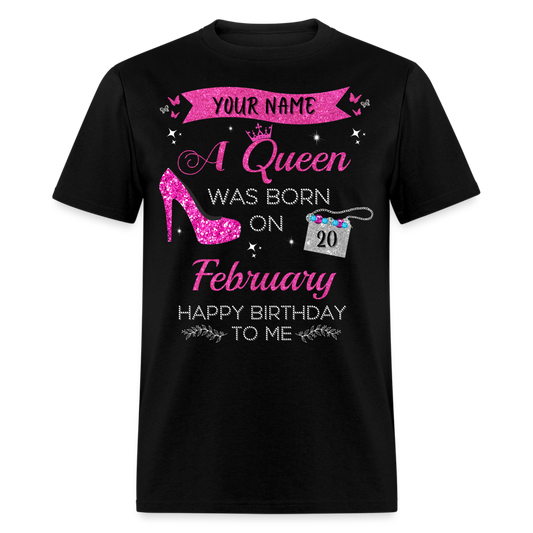 PERSONALIZABLE FEBRUARY QUEEN SHIRT - black