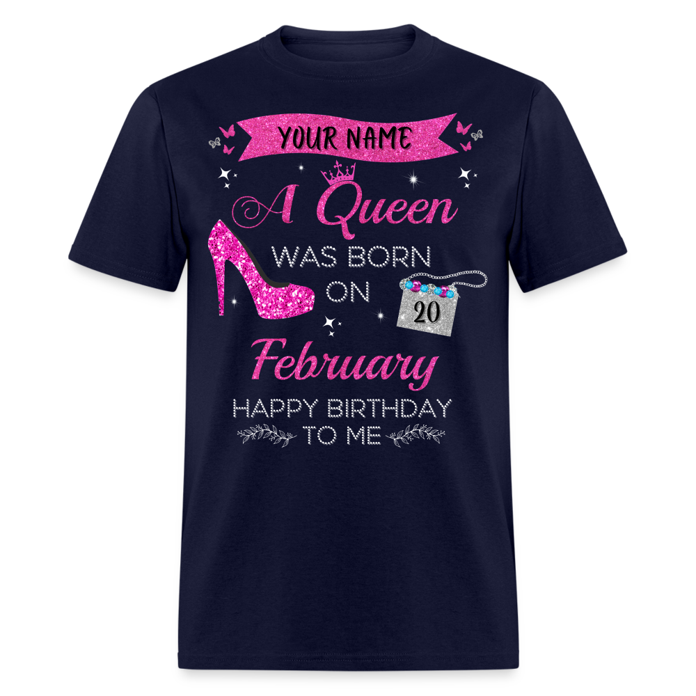 PERSONALIZABLE FEBRUARY QUEEN SHIRT - navy