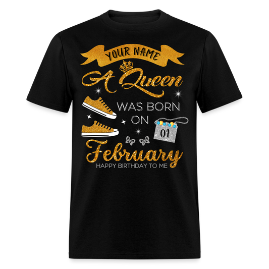 PERSONALIZABLE QUEEN FEBRUARY SHIRT - black