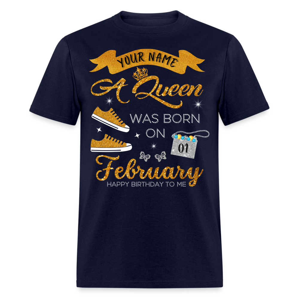 PERSONALIZABLE QUEEN FEBRUARY SHIRT - navy