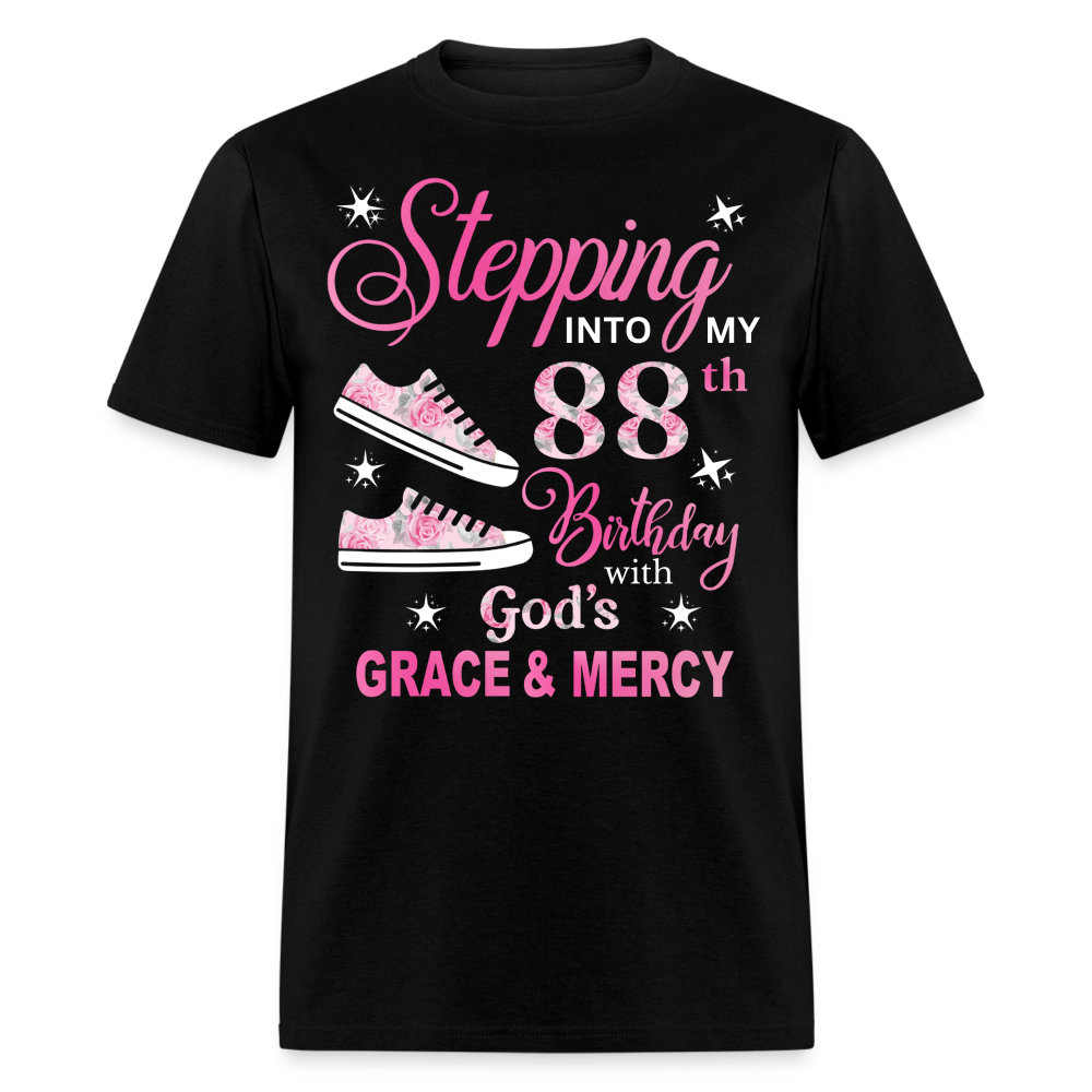 STEPPING INTO MY 88TH BIRTHDAY UNISEX SHIRT - black