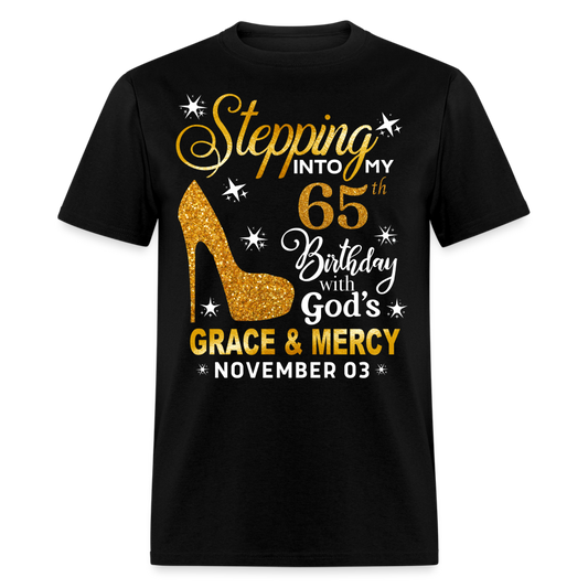 STEPPING 65TH NOVEMBER 3RD UNISEX SHIRT - black