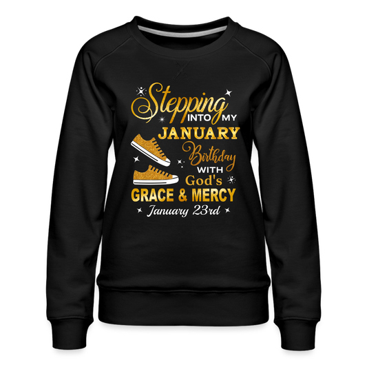 23RD JANUARY GOD'S GRACE WOMEN'S SWEATSHIRT - black