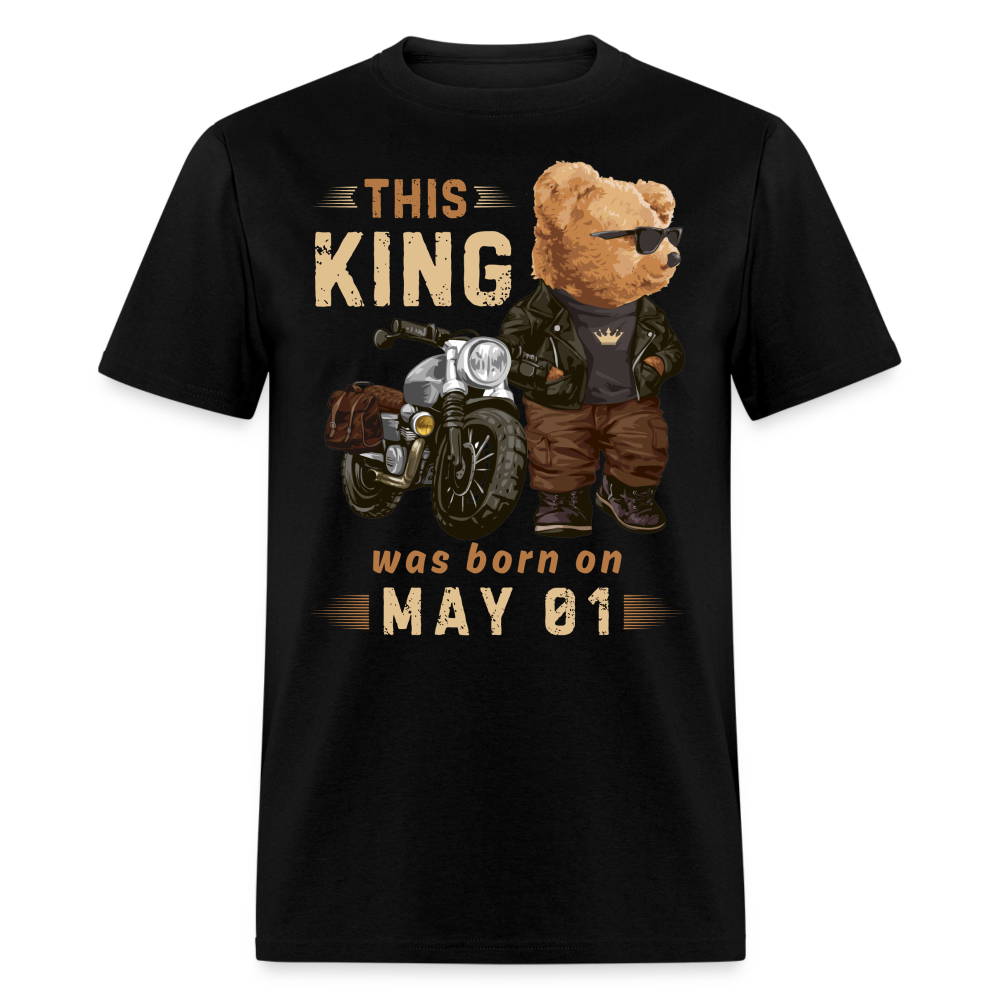 A KING WAS BORN ON MAY 01 SHIRT - black