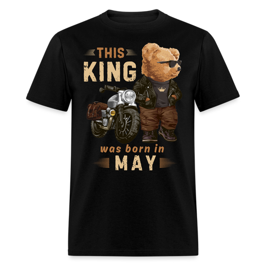 A KING WAS BORN ON MAY SHIRT - black