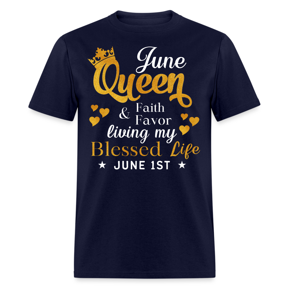 1ST JUNE QUEEN FAITH AND FAVOR UNISEX SHIRT