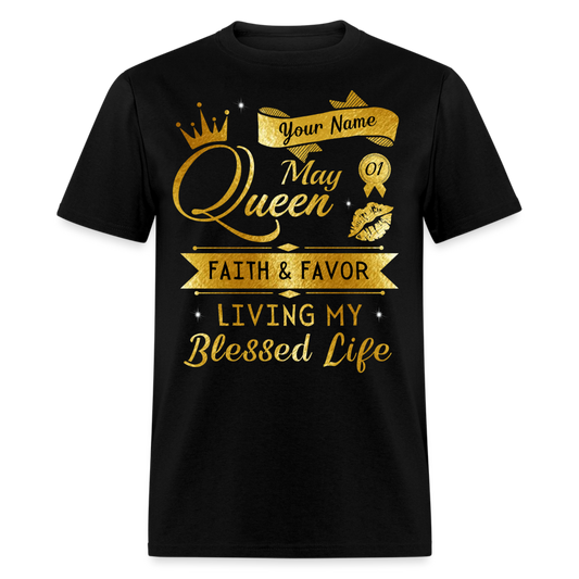 PERSONALIZABLE MAY FAITH AND FAVOR UNISEX SHIRT - black