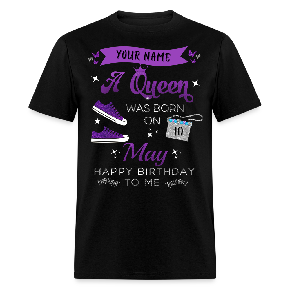 PERSONALIZABLE PURPLE MAY QUEEN SHIRT - black