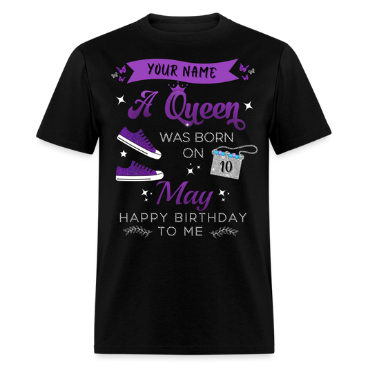 PERSONALIZABLE PURPLE MAY QUEEN SHIRT - black
