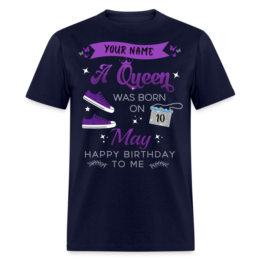 PERSONALIZABLE PURPLE MAY QUEEN SHIRT - navy
