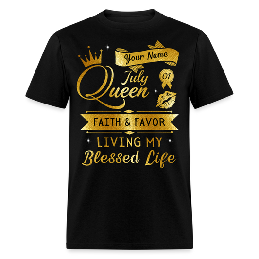 PERSONALIZABLE JULY FAITH AND FAVOR UNISEX SHIRT - black