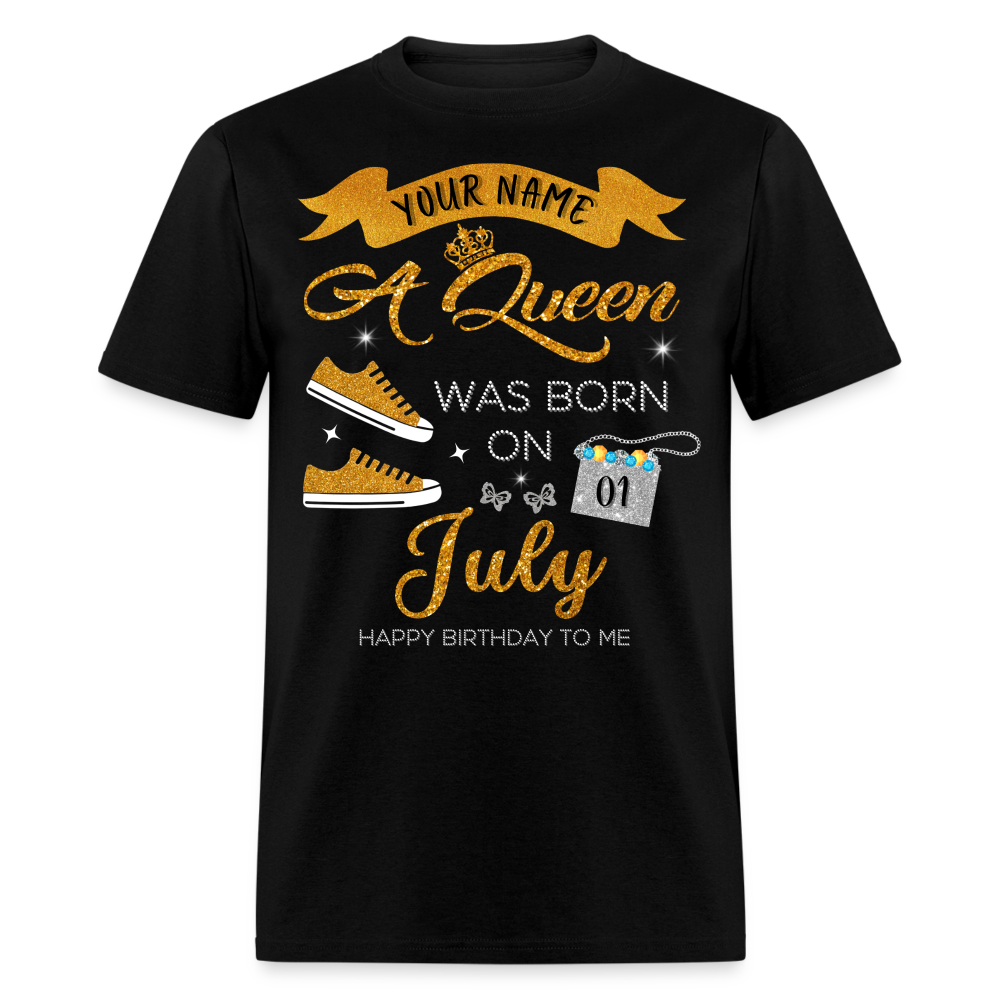 PERSONALIZABLE QUEEN JULY SHIRT - black