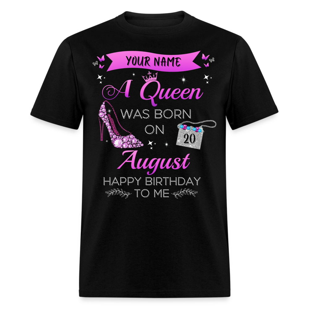 PERSONALIZABLE AUGUST BIRTHDAY UNISEX SHIRT - black